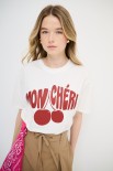 T-SHIRT MON CHERRY BIANCO